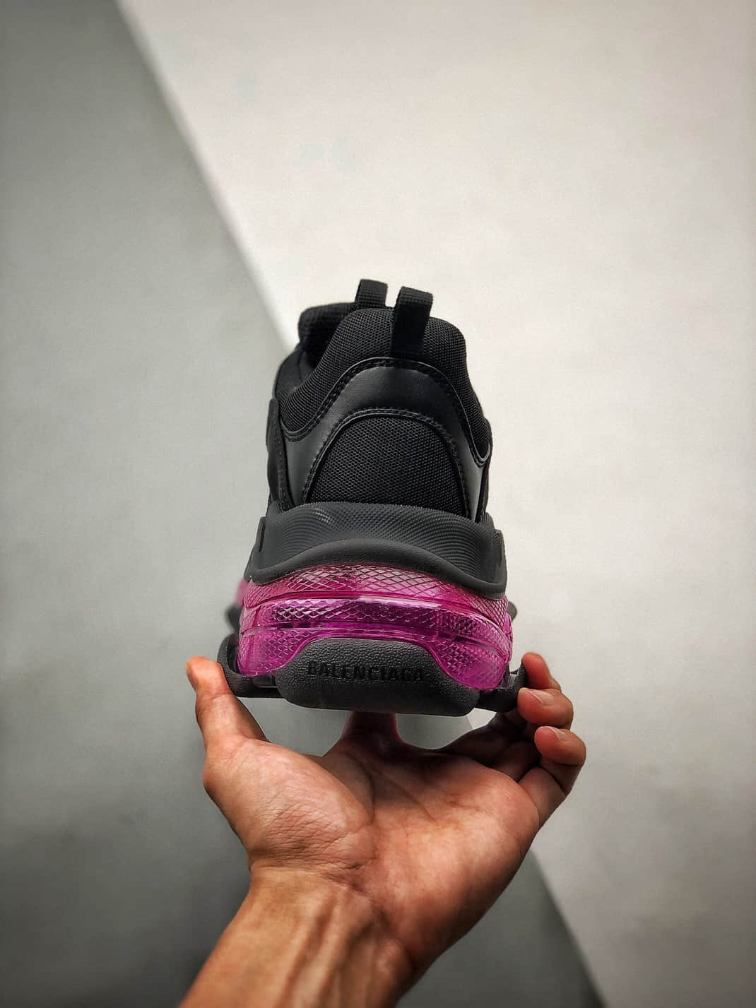 バレンシアガ BALENCIAGA TRIPLE S Clear Sole Black Pink Neon